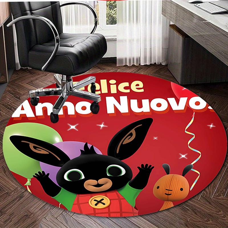 1pc Bing Bunny3 Design Printed Area Round Carpet for Bedroom Living Room Home Decor Rugs Mat Non Slip Mat Rug for Bedside