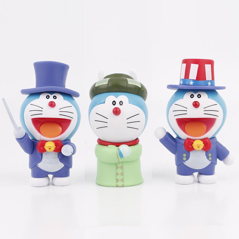 Adorable Doraemon Around The World Series Figurine Collectible Pvc Toy 8cm