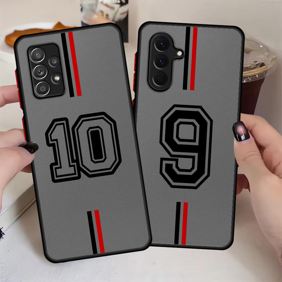 FootBall Number Case for Samsung Galaxy A73 A33 A35 A34 A36 A17 A52 A52S A72 A56 A55 A54 A16 A15 A14 A23 A53 Phone Cover