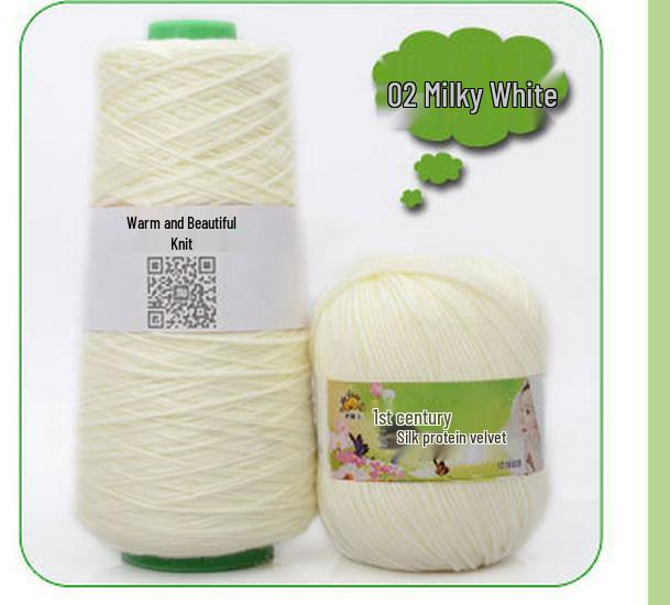 Filato di Cotone al Latte con Proteine della Seta per Maglieria e Uncinetto per Sciarpa per Neonato