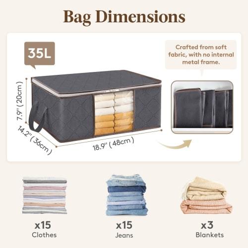 Lifewit Clothes Storage Bags, Foldable Storage Cases, Closet Organizers, Bedding Storage Bags, Clothes Storage, Reinforced Handles, Durable Fabric, wi