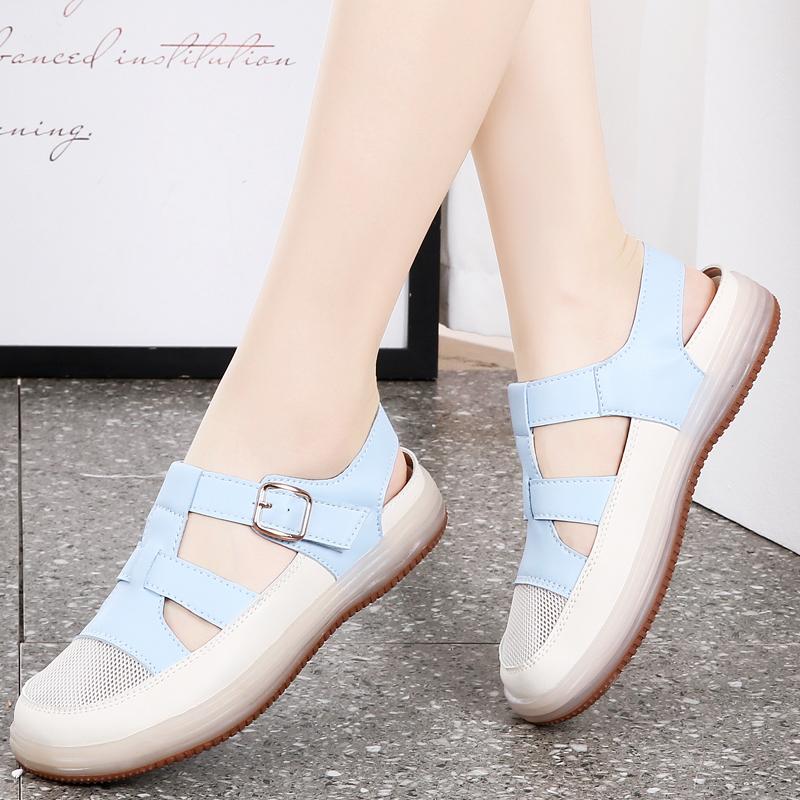 Sommer Damen Römersandalen Strandschuhe Lässige Zehenbedeckte Wandersandalen für Mädchen Übergröße