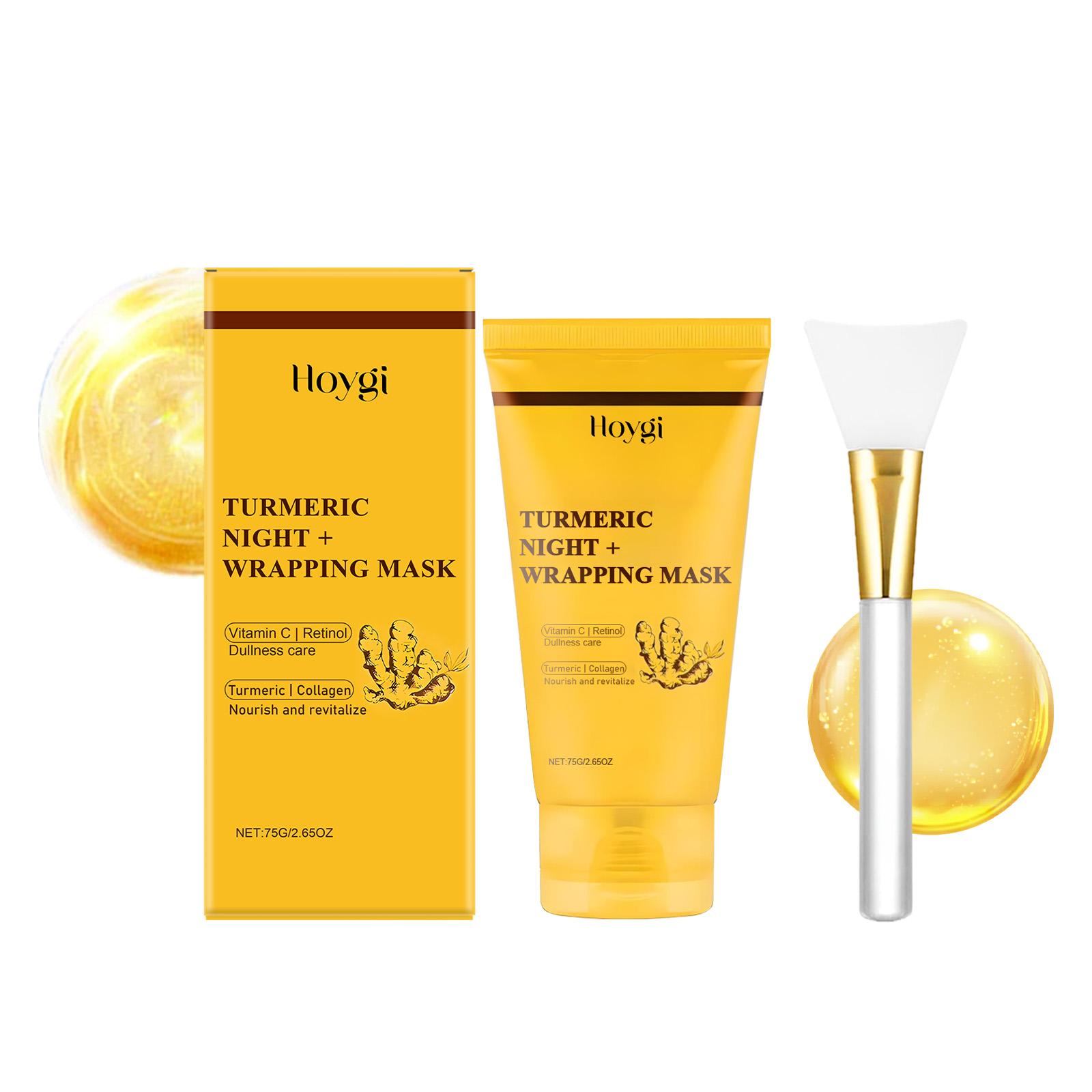 HOYGI Turmeric Collagen Mask Cleansing Pore Improves Spots Gentle Exfoliation Brightening Dullness Smoothing Peel-off Mask 75g 1set