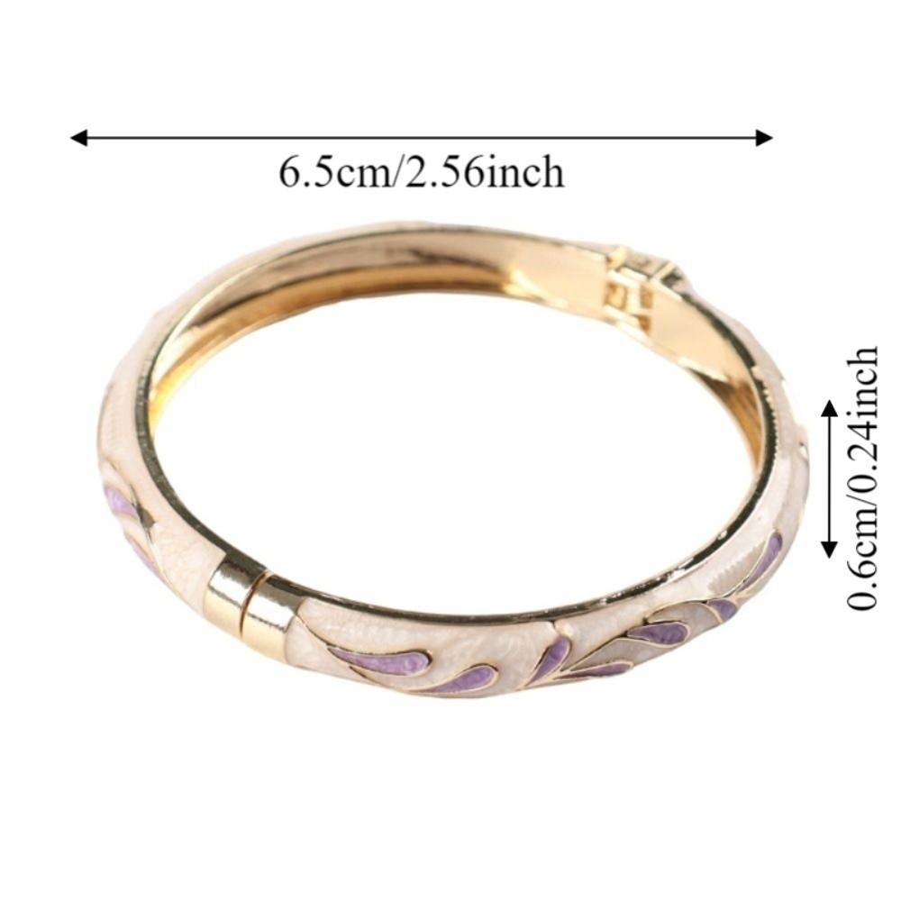 Enamel Enamel Flower Bangle Colorful Women's Hand Bracelet Vintage Cloisonne Bangle  Jewelry Gifts