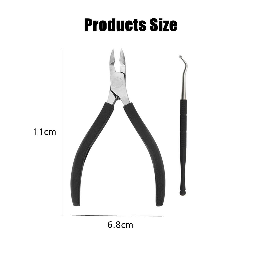 2Pcs Black Dead Skin Pliers Nail Clippers for Thick Nail And Ingrown Toenails Beauty Tool For Women Nail Art Salon