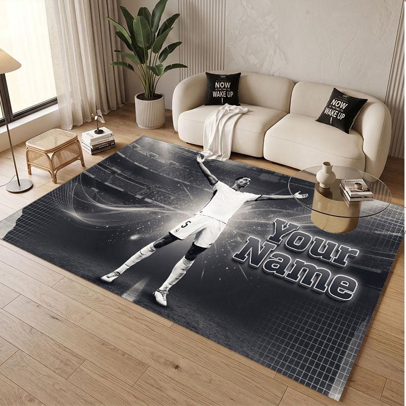 Custom Rug Jude Bellingham Pattern Print Name Text Soft Non‑Slip Floor Carpet for Home Indoor Decoration