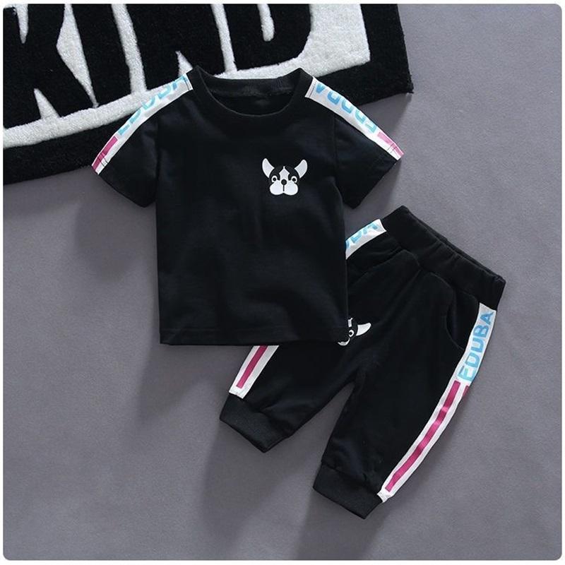 

Toddler Boys 2 Piece Outfit Cartoon Dog Print T-shirt Pants Set Kids Casual Clothes 100cm чёрный