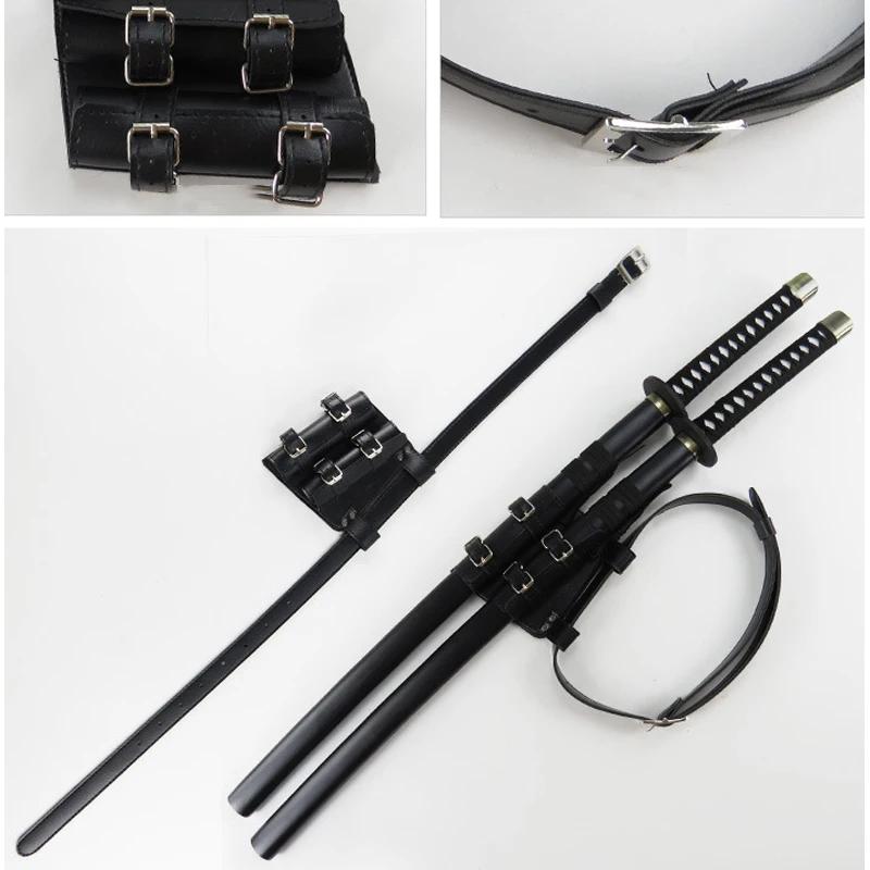 Fekete/Fehér PU Bőr Katana Kardtartó Középkori Öv Tok Halloween Kellékek Anime Cosplay Lovag Szamuráj Ninja Deréktok