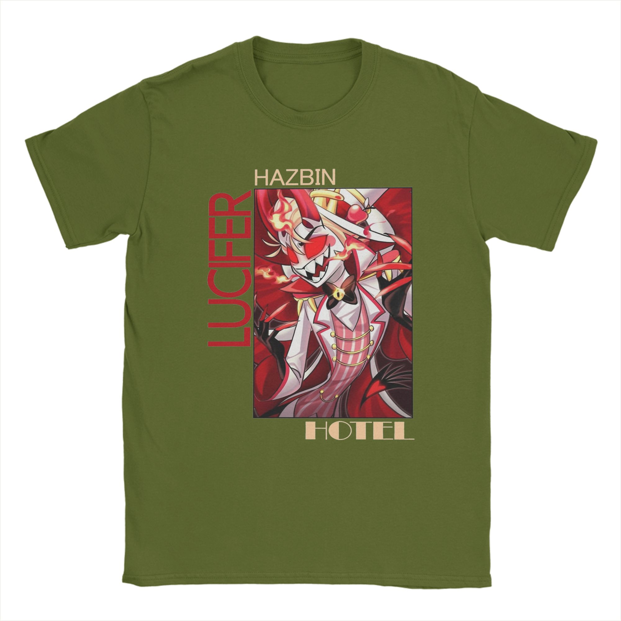

Men s T-Shirts Hazbins Hotels Lucifer Humor Pure Cotton Tee Shirt Short Sleeve T Shirt Round Neck Clothes Adult 4XL