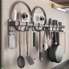 Wall-Mounted Kitchen Storage Rack with Hooks