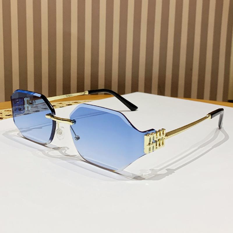 Xiaomi Mi New Metal Sunglasses Women's Frameless Curved Fashion Sunglasses High-end Trendy Small Frame Sunglasses 90322