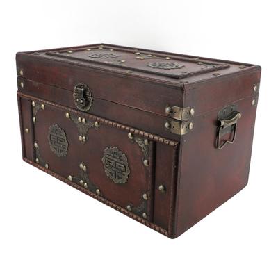 Wooden Storage Box Vintage Organizer Chinese Style Retro Container for Jewelry Book Home Decoration