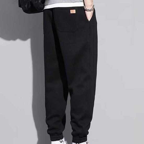 Eleganti, cu talie mijlocie, absorbanți de transpirație, largi, pentru bărbați, de culoare uni, pantaloni de trening casual, îmbrăcăminte de zi cu zi Pantaloni