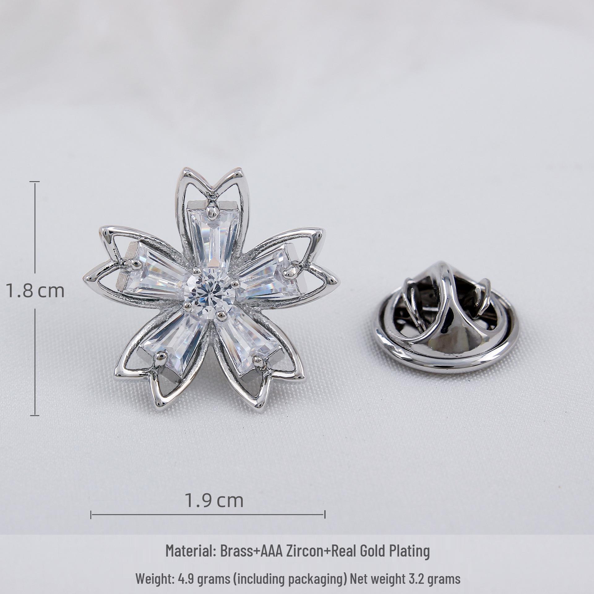 Elegant Purple Gold Floral Zircon Brooch: Unisex High-End Luxury Lapel Pin