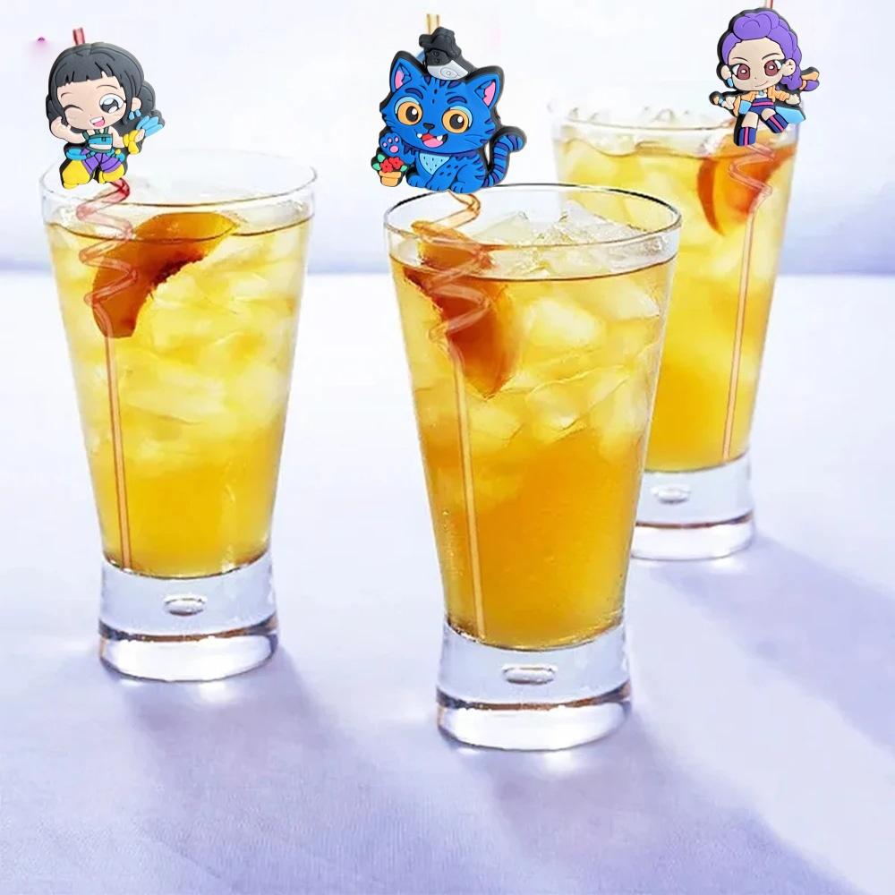 קיי פופ ציידי שדים קשיות קישוטי יום הולדת ציידי שדים קשיות שתייה רב פעמיות מקלחת תינוק מסיבת ילדים מתנות ציוד