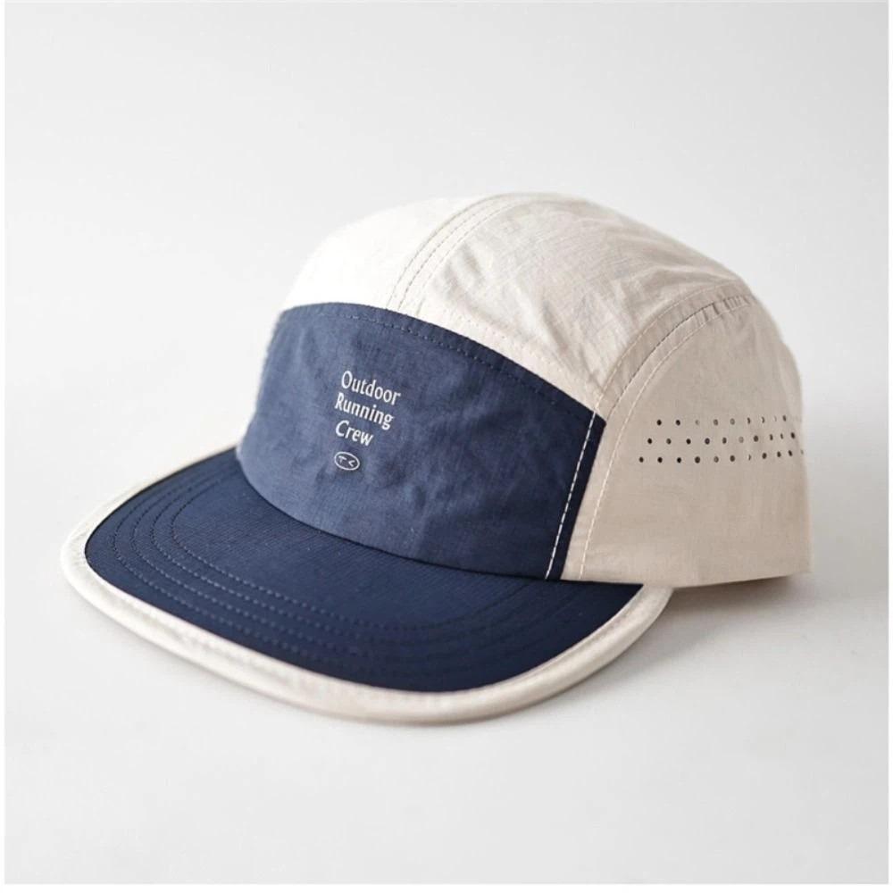 Embroidered Letter 5 Panel Baseball Cap Contrast Color Sun Hat Casual Sports Cap  Unisex