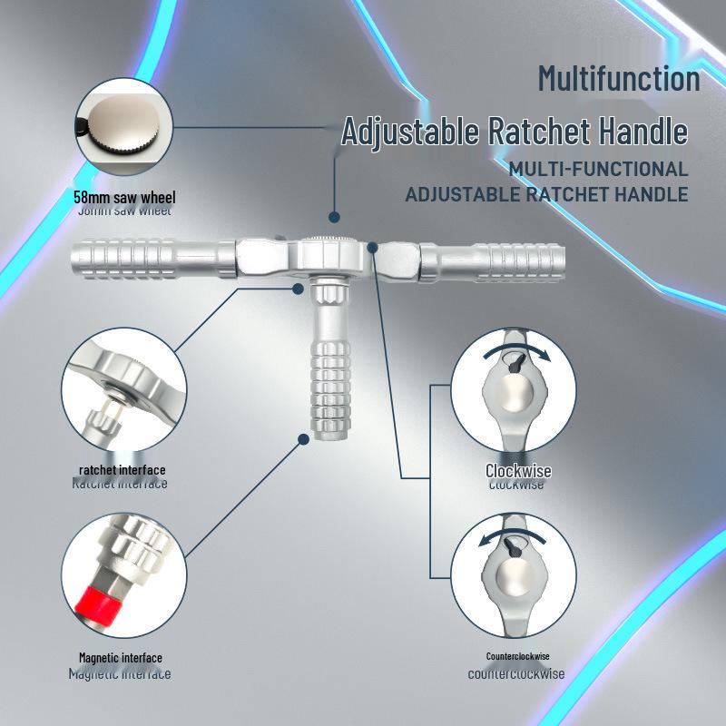 New Model 55-in-1 T-Handle Ratchet Screwdriver Set: High-Strength Multi-Purpose Household Repair Tool.