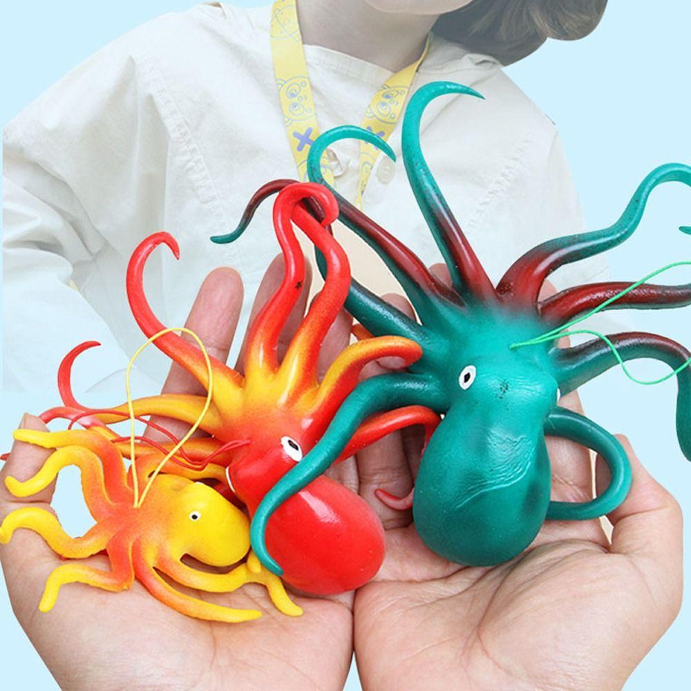 Educational Decoration Simulation Octopus Toy Ocean Sea Life Soft Elastic Toys Octopus Action Toy