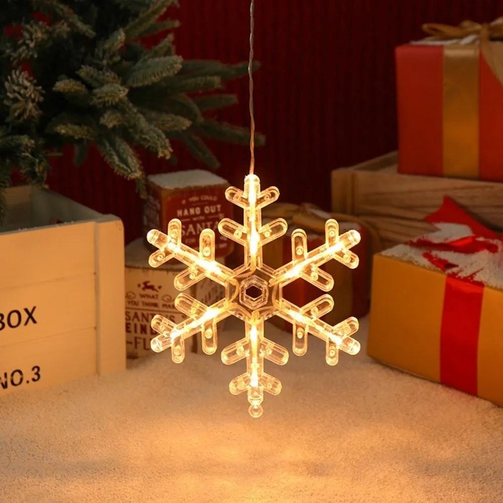 Suction Cup Design Christmas Window Lights Snowflake Hanging Sucker Lamp Christmas LED Light New Year Celebration