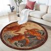 Sea Turtle Theme Pattern Round rug,Carpet Rug for Living Room Bedroom Sofa Playroom Decor,Non-slip Floor Mat,Holiday Gifts and Birthday Gifts
