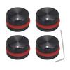 Uxcell Aluminum Potentiometer Knobs Volume Control Knobs X 25mm for Screw Black Dark Red Rubber Rings Wrench Black 4-Pack 1/4" (6mm) 15.5mm