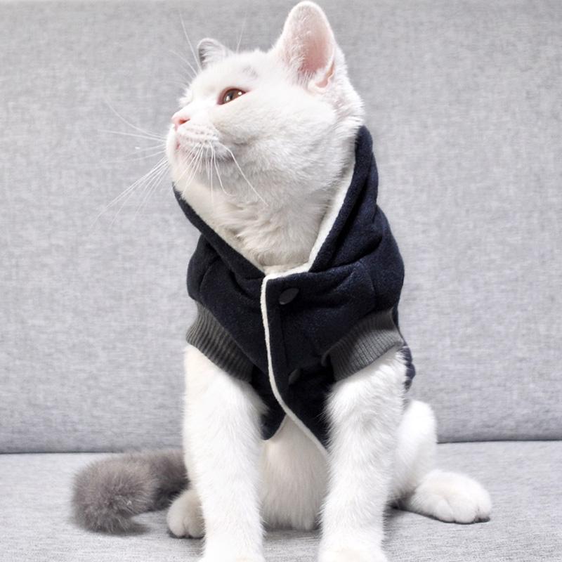Weicher Baumwoll-Katzenmantel für Katzen Winter Warm Haustierkleidung Kedi Gotas Kleidung Mascotas Katzenkostüm Haustierprodukte Kostüm für Hund