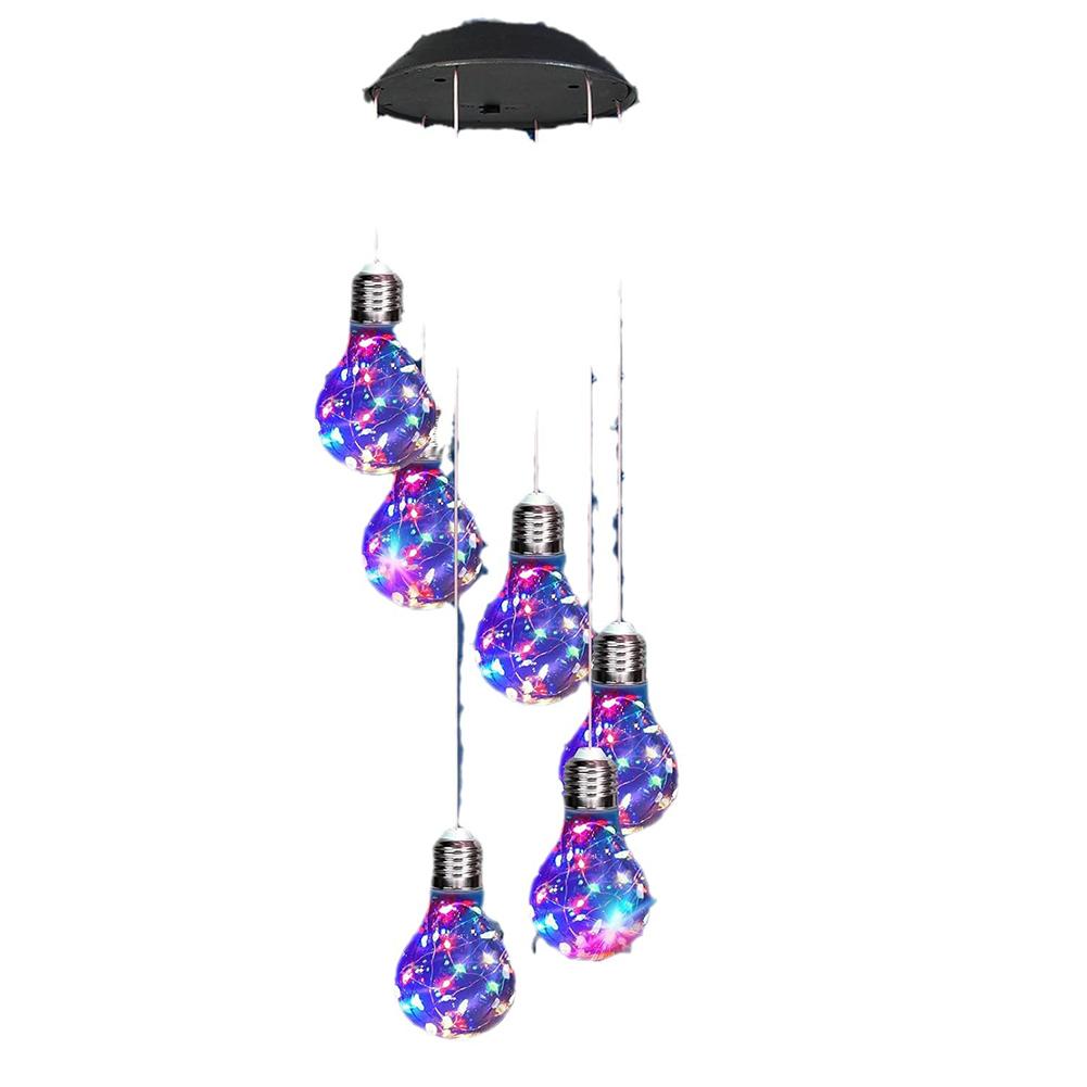 30LED & Copper Wire Colorful Lights Bulb Solar Wind Chimes Waterproof Garden Hanging Lamp Solar Windbell Light Christmas Decor
