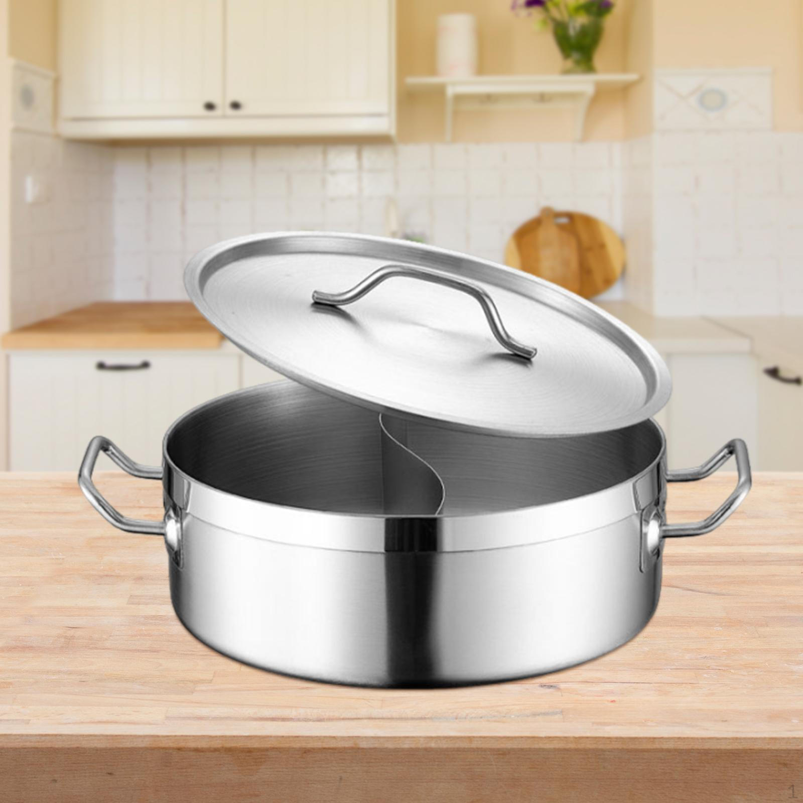 

Кастрюля с разделителем Китайская крышка 2-сторонняя кастрюля для супа Толстая кухонная посуда Приготовление пищи Diameter 20cm