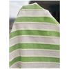 Men Vertical Stripe Hollow Out Cuban Collar Short Sleeve Loose Casual Button Down Shirt