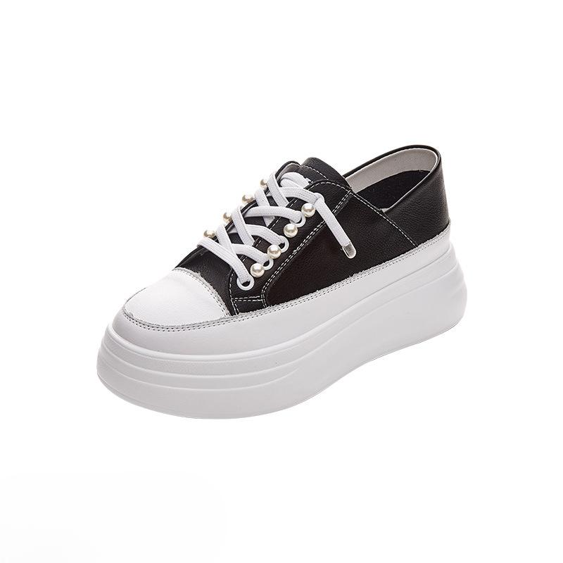 

Новый стиль женской обуви на толстой подошве с неглубоким вырезом, из мягкой кожи, легкий и дышащий борд 40 чёрный