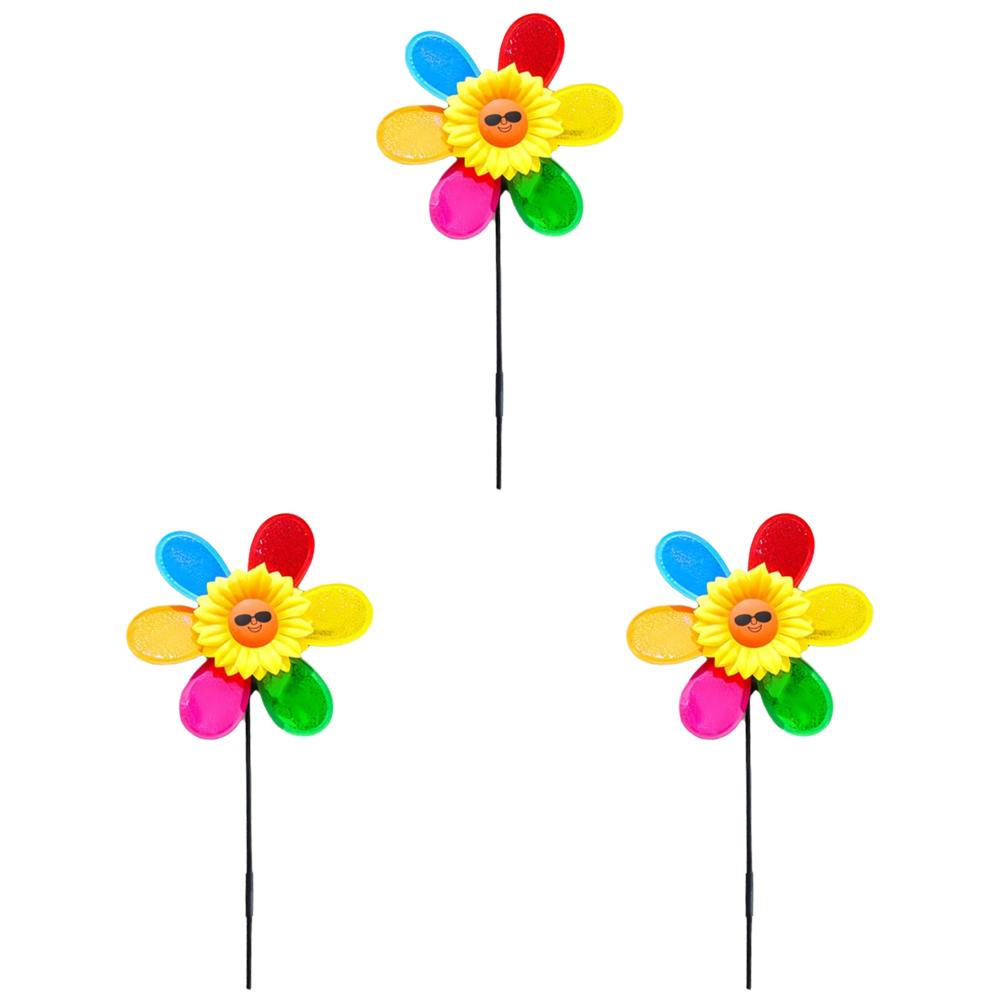 

EY# Smiling Face Windmill Colorful Height 65cm for Garden Yard Decor (Smile)