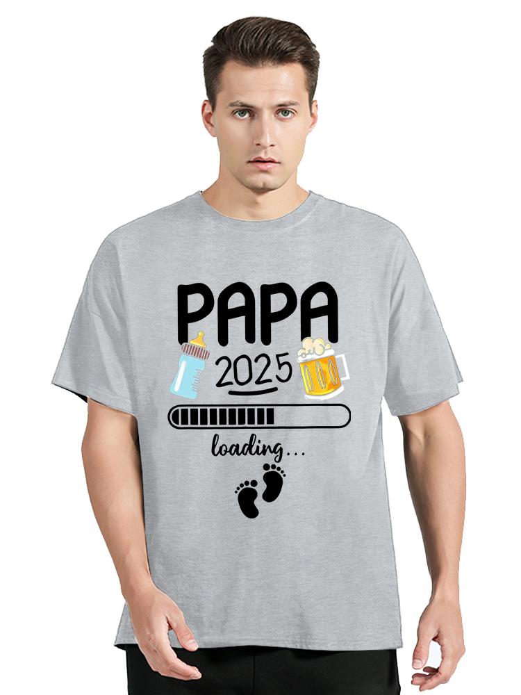 Papa 2025 T Shirt Future Dad And Mom French Texts Beer Lovers T-shirt Oversized Fitness Tops Men Clothing Cotton Soft Tshirt