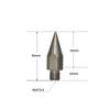 1pcs Stainless Steel Mini Prismatic Pole GPS Pole Tip M10 M8 Point Replacement For Prismatic Rod With 1/4" Female Thread