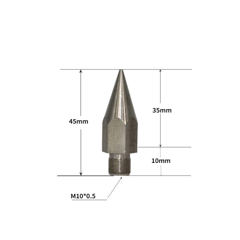 1pcs Stainless Steel Mini Prismatic Pole GPS Pole Tip M10 M8 Point Replacement For Prismatic Rod With 1/4" Female Thread