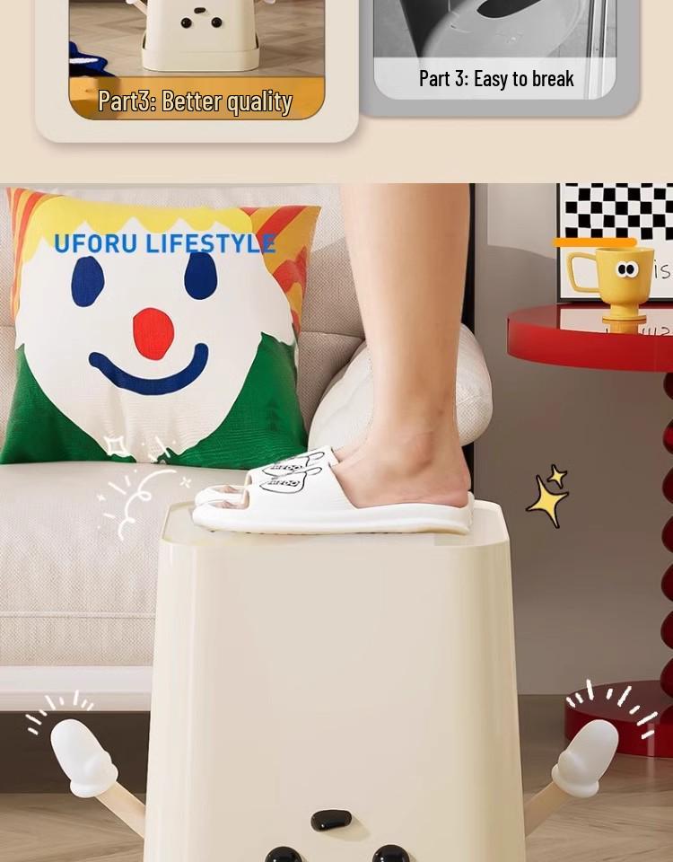 Cute Open-Top Square Trash Can with Press Ring – Large Capacity for Living Room, Bathroom, Kitchen