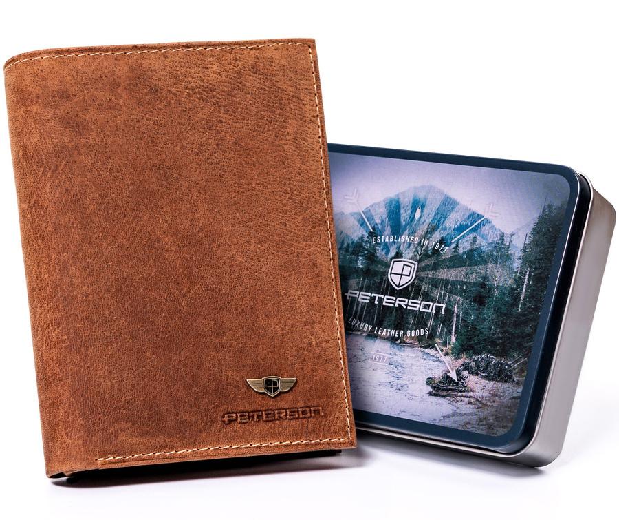 Men's leather wallet with zipper pocket - Peterson