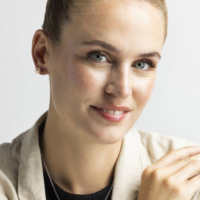 Boucles d'oreilles - Luxenter - Jaune - Argent 925 - Perle rose - Plaqué rhodium