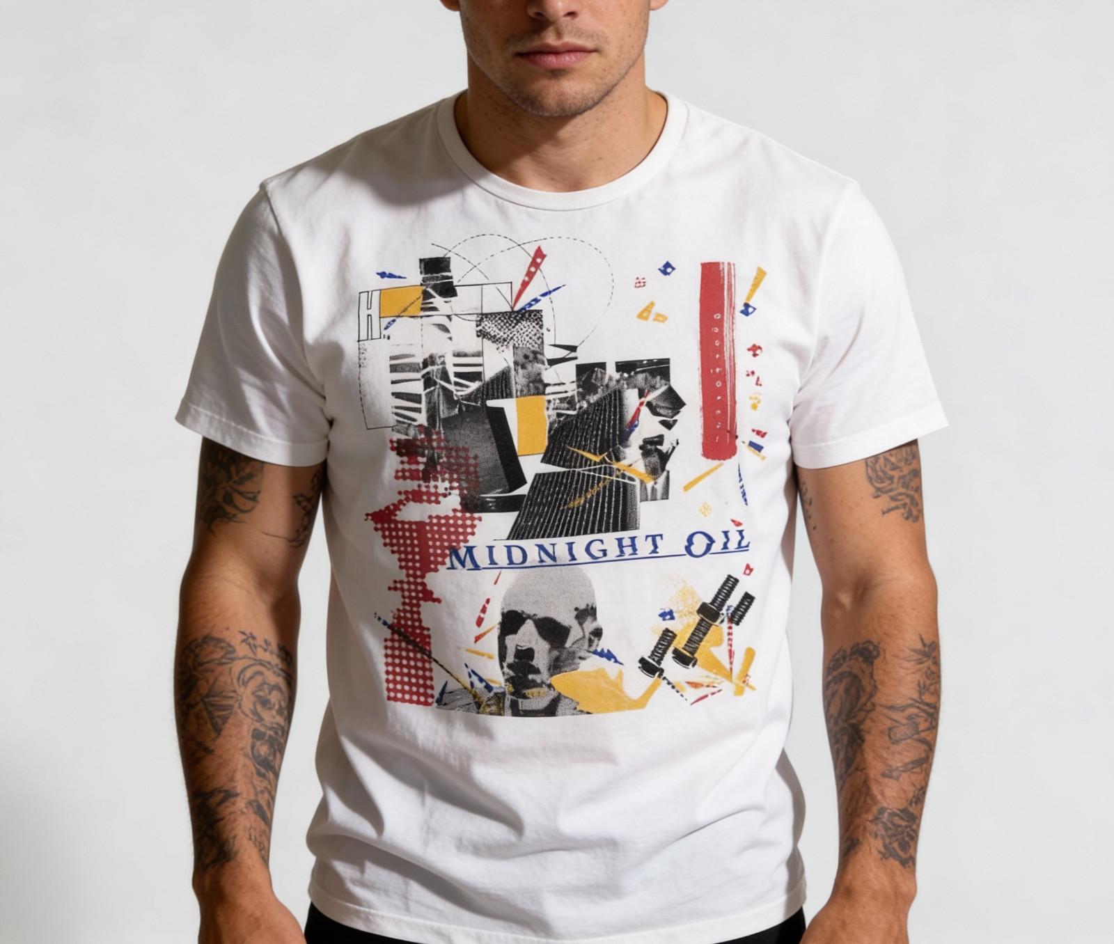 Rare Midnight Oil Band T-Shirt Unisex Cotton Tee All Sizes NWT L