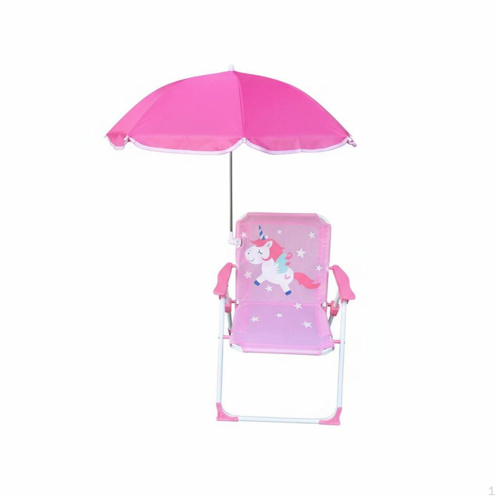 Kids Beach Chair with Umbrella Foldable Design Young Child Patio Canopy Lightweight for