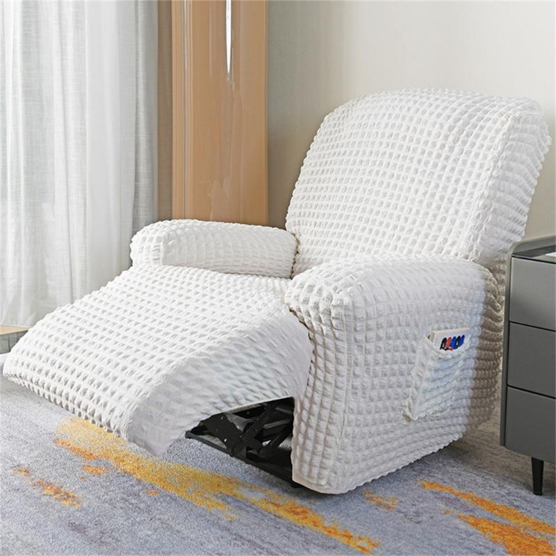 Elegant Elastic Bubble Grid Tub Single Armchair Cover with Armrests, Soft and Comfortable Single Seats Sofa Cover for Relaxation