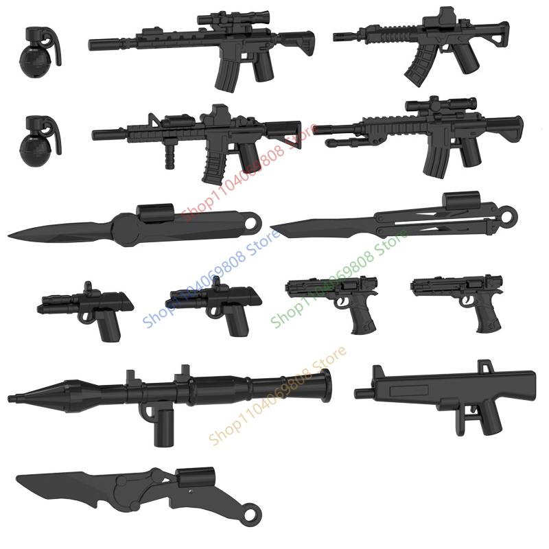 MOC Figure Accessory Building Block Game character Weapons Set Black Eagle Boxing Gloves Armor Shield Dart Machete Brick Toy N22