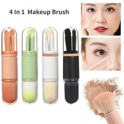 4 in 1 4 Stück/Set Teleskopischer Make-up-Pinsel Tragbares Reise-Make-up-Pinselset Lidschatten Loser Puder Mini-Make-up-Pinsel Beauty-Tools