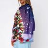 Women's Trendy Christmas Print Crewneck Sweatshirt Lightweight Casual Pullover Top