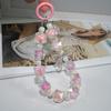 Mobile phone lanyard colorful crystal bead chain lanyard Rubik's Cube bow jewelry pendant mobile phone wrist bracelet