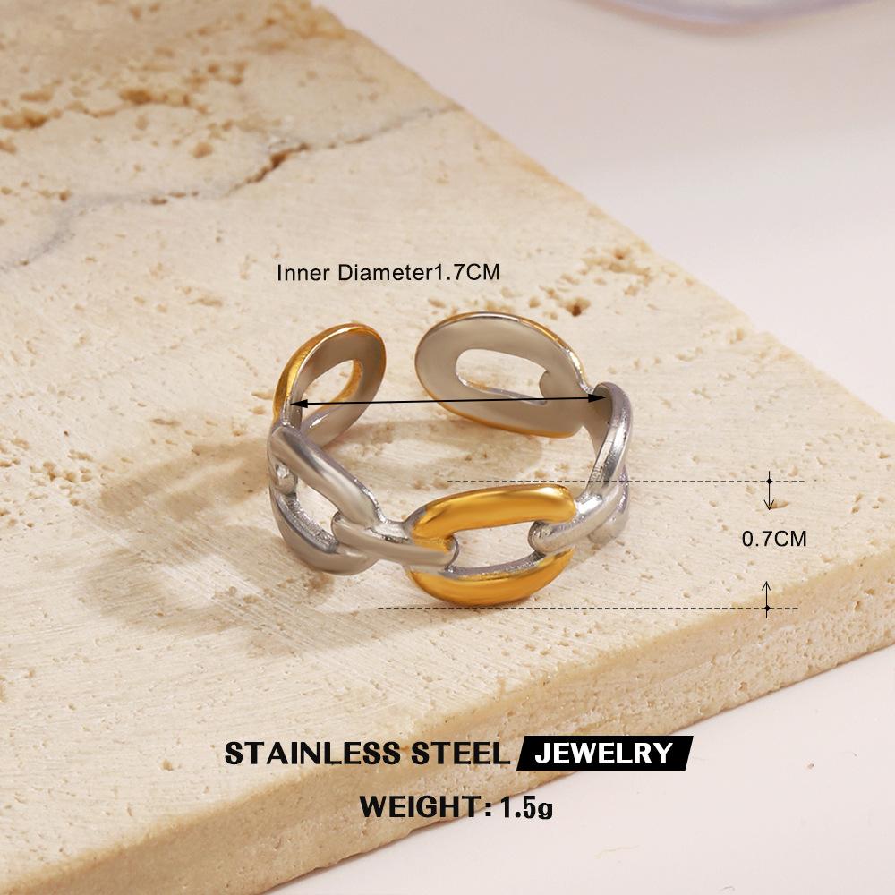 

LATS Stainless Steel Two-Color Starfish seashell Rings for Women Simple Personality Zircon Fashion Accessories resizable