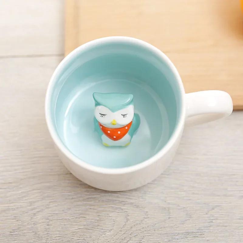 400ML Ceramic Mugs Creative Cute Cartoon Stereo Animal Milk Coffee Cups Couple Cups of Household Drinking Water Supplies