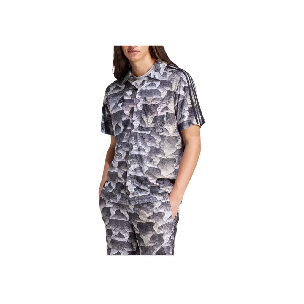 New Adidas ALLOVER PRINT Shirts Men Gray IS1532