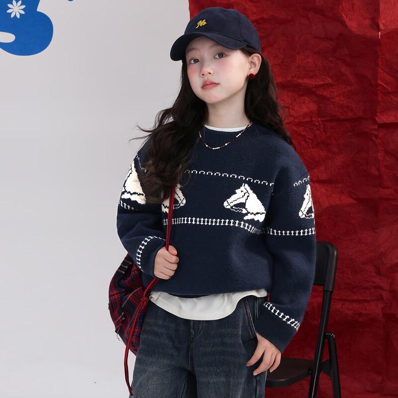 NAIYOUKIDS Girls' Winter Little Horse Knit Sweater