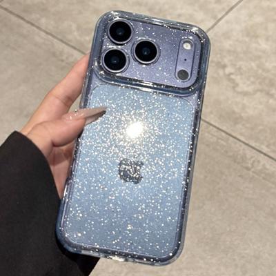 Fashion Bling Glitter Silicone Clear Phone Case For iPhone 17 16 15 14 13 Pro Max Plus 17Pro 17Air Transparent Soft TPU Cover
