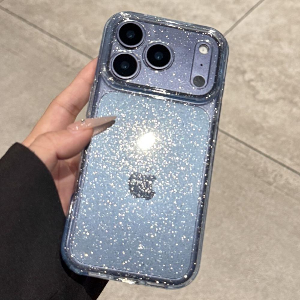 Módní třpytivý silikonový průhledný kryt na telefon pro iPhone 17 16 15 14 13 Pro Max Plus 17Pro 17Air Průhledný měkký TPU kryt